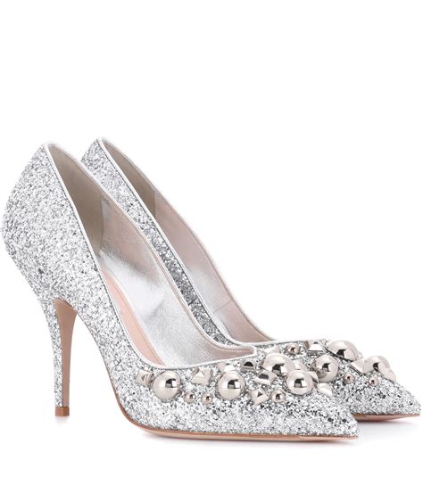 miu miu shoes silver